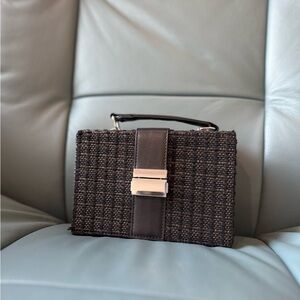 Zara black tweed handbag